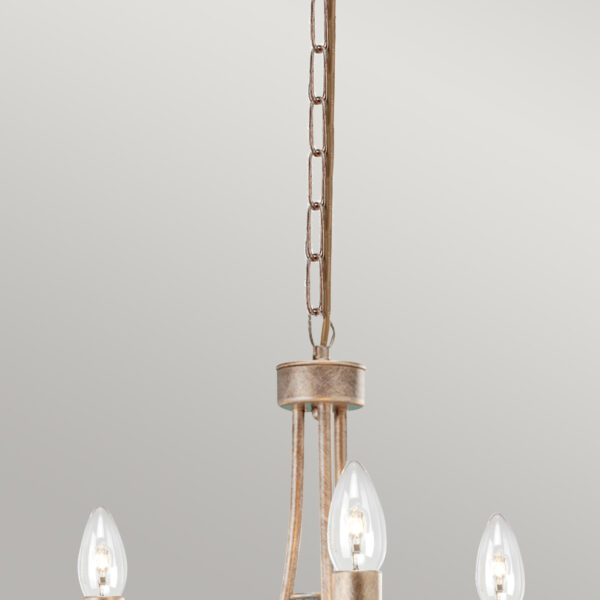 Christina chandelier i forgyldt sølv-finish med krystalglas og 3 lyskilder - Image 4
