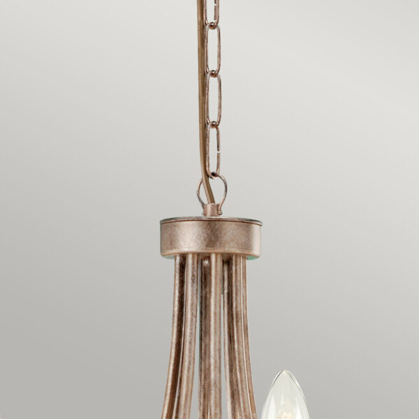 Christina chandelier i forgyldt sølv-finish med krystalglas og 8 lyskilder - Image 5