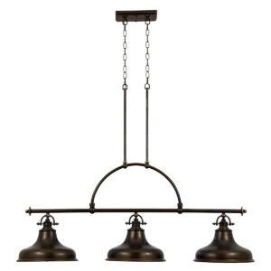 Emery M bistrolampe i patineret bronze-finish med 3 lyskilder