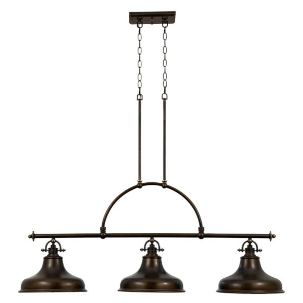 Emery M bistrolampe i patineret bronze-finish med 3 lyskilder