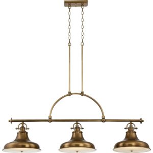 Emery bistrolampe i patineret messing-finish med 3 lyskilder