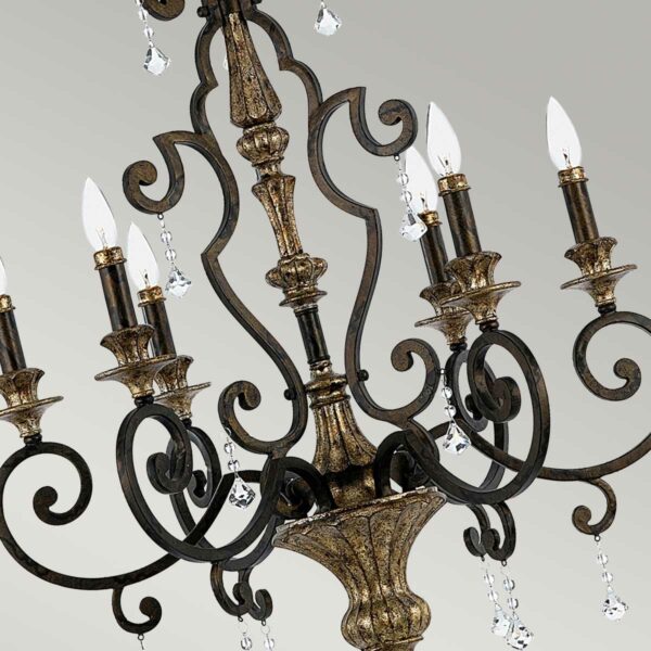 Marquette krystal chandelier i antik finish med 6 lyskilder - Image 5
