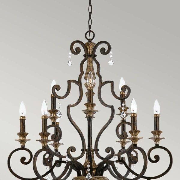 Marquette krystal chandelier i antik finish med 9 lyskilder - Image 4