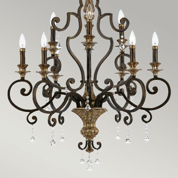 Marquette krystal chandelier i antik finish med 9 lyskilder - Image 3