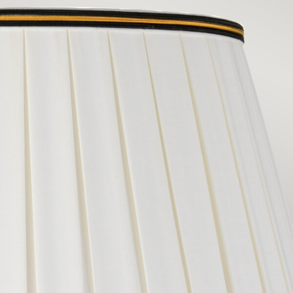 Taipei orientalsk bordlampe i keramik i sort og guld med plisseskærm - Image 4
