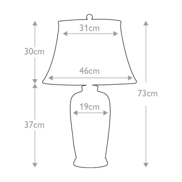Blå tradition orientalsk bordlampe i porcelæn i hvid og blå med empireskærm - Image 8