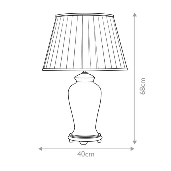Datai orientalsk bordlampe i terracotta keramik i brun og guld med plisseskærm - Image 4