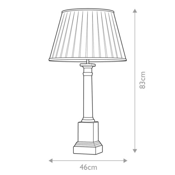 Louviers bordlampe i okseblodsfarvet træ med guldkanter og plisseskærm - Image 6