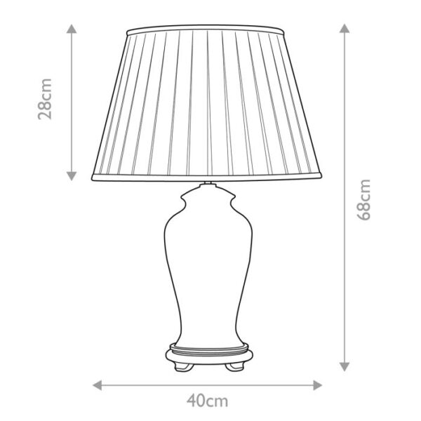 Sashi orientalsk bordlampe i keramik i grøn, brun og guld med plisseskærm - Image 7