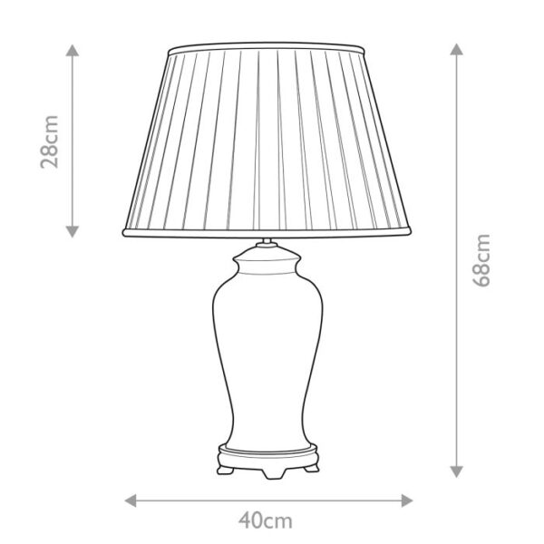 Taipei orientalsk bordlampe i keramik i sort og guld med plisseskærm - Image 5