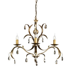 Lily chandelier i bronze-finish med 3 lyskilder