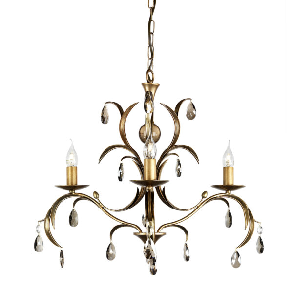 Lily chandelier i bronze-finish med 3 lyskilder