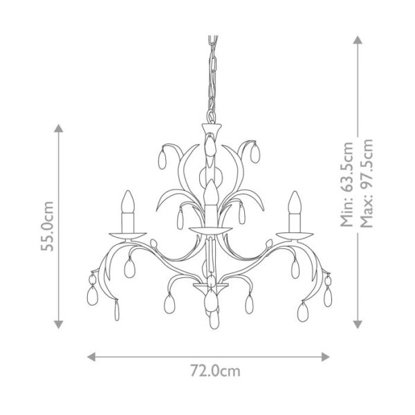 Lily chandelier i bronze-finish med 3 lyskilder - Image 8