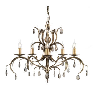 Lily chandelier i bronze-finish med 5 lyskilder