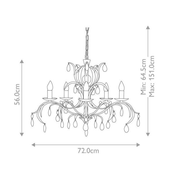 Lily chandelier i bronze-finish med 5 lyskilder - Image 8