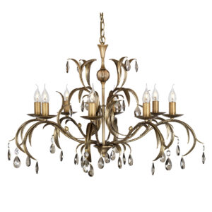 Lily chandelier i bronze-finish med 8 lyskilder