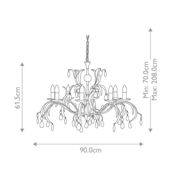 Lily chandelier i bronze-finish med 8 lyskilder - Image 9