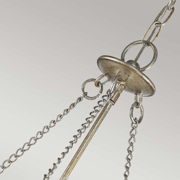 Charlottenlund chandelier i forgyldt sølv-finish med 3 lyskilder - Image 6