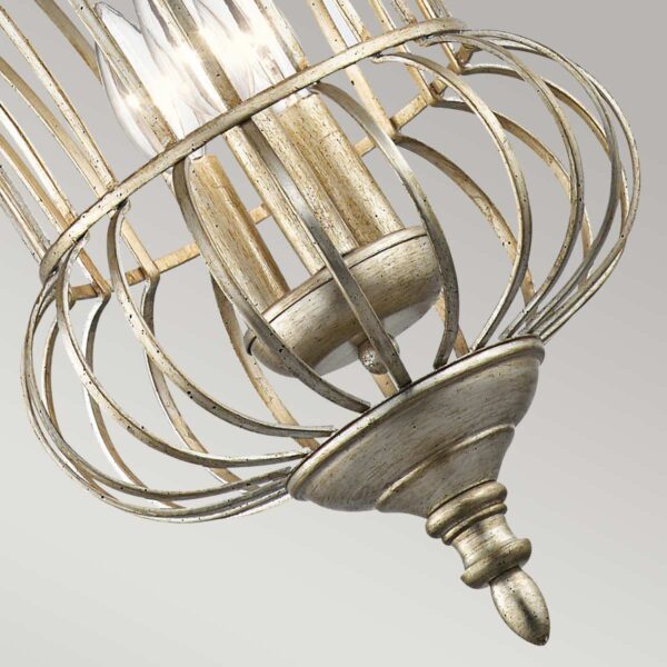 Charlottenlund chandelier i forgyldt sølv-finish med 3 lyskilder - Image 8