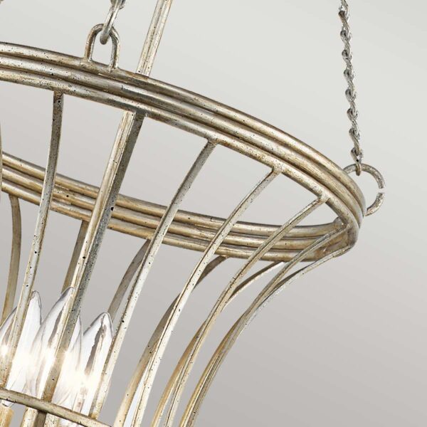 Charlottenlund chandelier i forgyldt sølv-finish med 3 lyskilder - Image 7