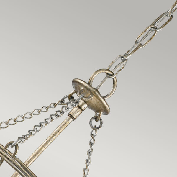 Charlottenlund chandelier i forgyldt sølv-finish med 2 lyskilder - Image 6