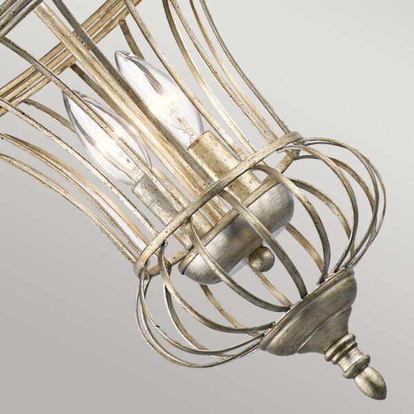 Charlottenlund chandelier i forgyldt sølv-finish med 2 lyskilder - Image 7