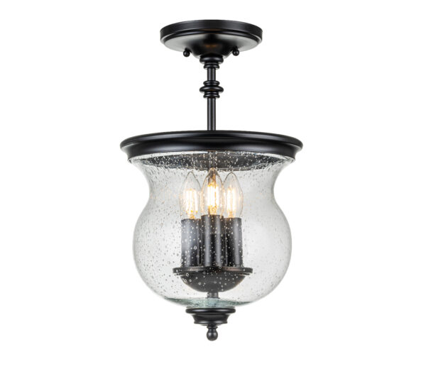 Hørsholm loftlampe eller chandelier i sort finish med 3 lyskilder