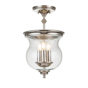 Hørsholm loftlampe eller chandelier i poleret nikkel-finish med 3 lyskilder