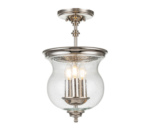Hørsholm loftlampe eller chandelier i poleret nikkel-finish med 3 lyskilder