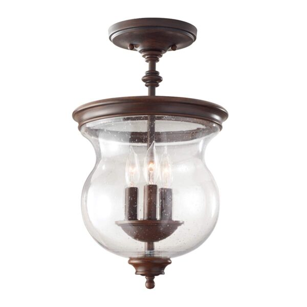 Hørsholm loftlampe i antik bronze-finish med 3 lyskilder
