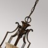 Rungsted lysekrone i antik bronze-finish med ravfarvet glas og 5 lyskilder - Image 4