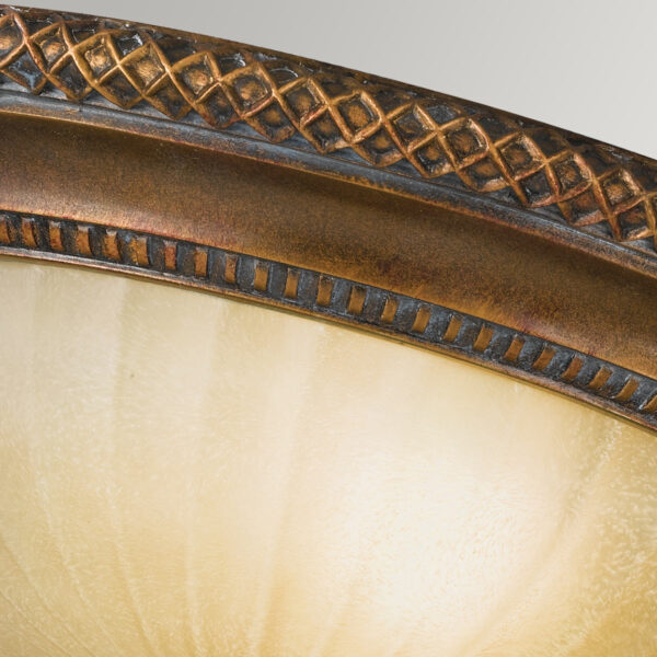 Rungsted loftlampe 2 i antik bronze-finish med ravfarvet glas og 2 lyskilder - Image 4