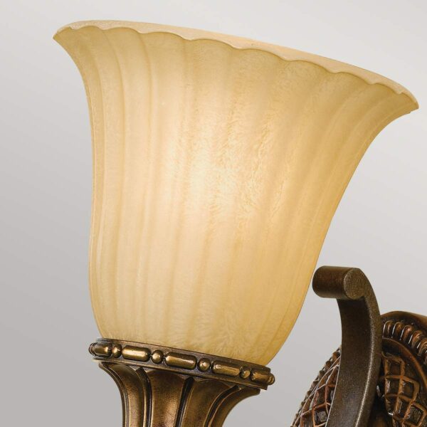 Rungsted væglampe opret i antik bronze-finish med ravfarvet glas og 1 lyskilde - Image 2