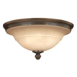 Vedbæk loftlampe i antik bronze-finish med ravfarvet glas og 3 lyskilder