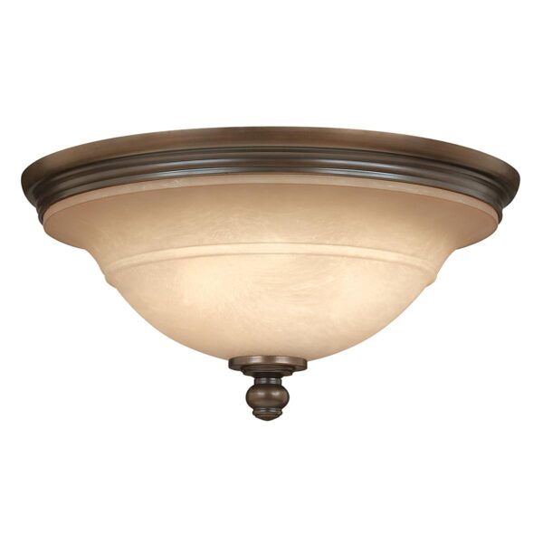 Vedbæk loftlampe i antik bronze-finish med ravfarvet glas og 3 lyskilder