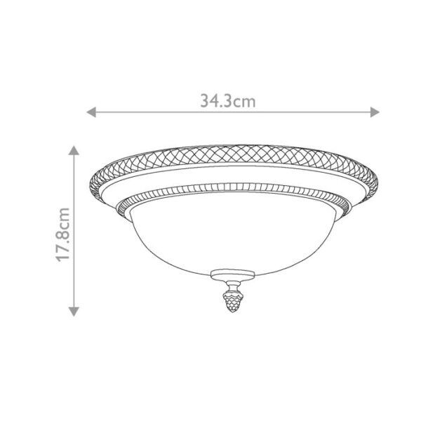 Rungsted loftlampe 2 i antik bronze-finish med ravfarvet glas og 2 lyskilder - Image 6