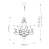 Rungsted lysekrone i antik bronze-finish med ravfarvet glas og 5 lyskilder - Image 7
