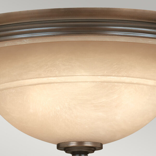 Vedbæk loftlampe i antik bronze-finish med ravfarvet glas og 3 lyskilder - Image 2