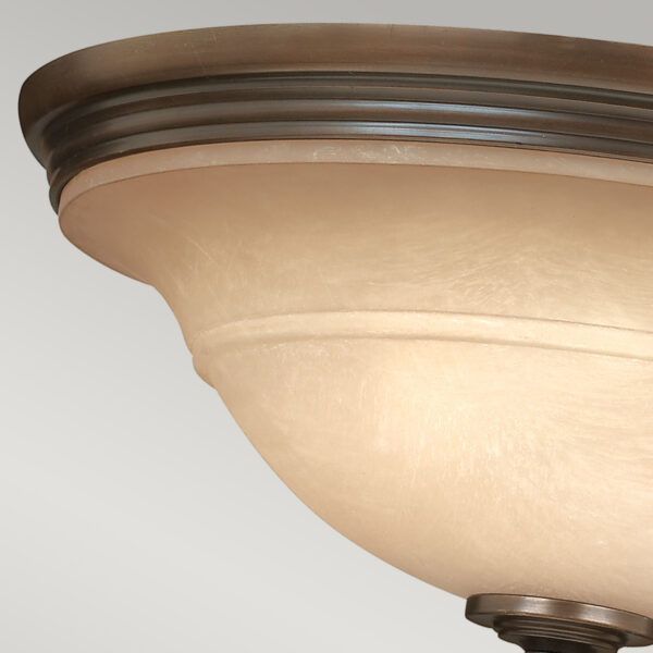 Vedbæk loftlampe i antik bronze-finish med ravfarvet glas og 3 lyskilder - Image 3