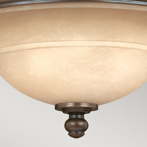 Vedbæk loftlampe i antik bronze-finish med ravfarvet glas og 3 lyskilder - Image 4
