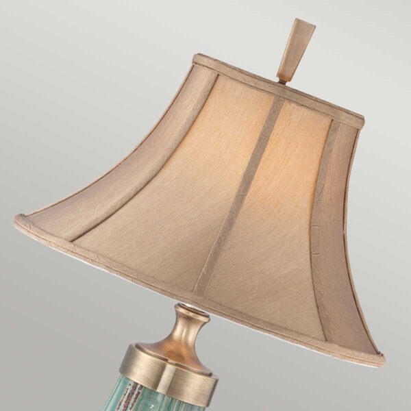 Monteverde bordlampe i keramik, antik messing-finish og empire karamel silkeskærm - Image 2