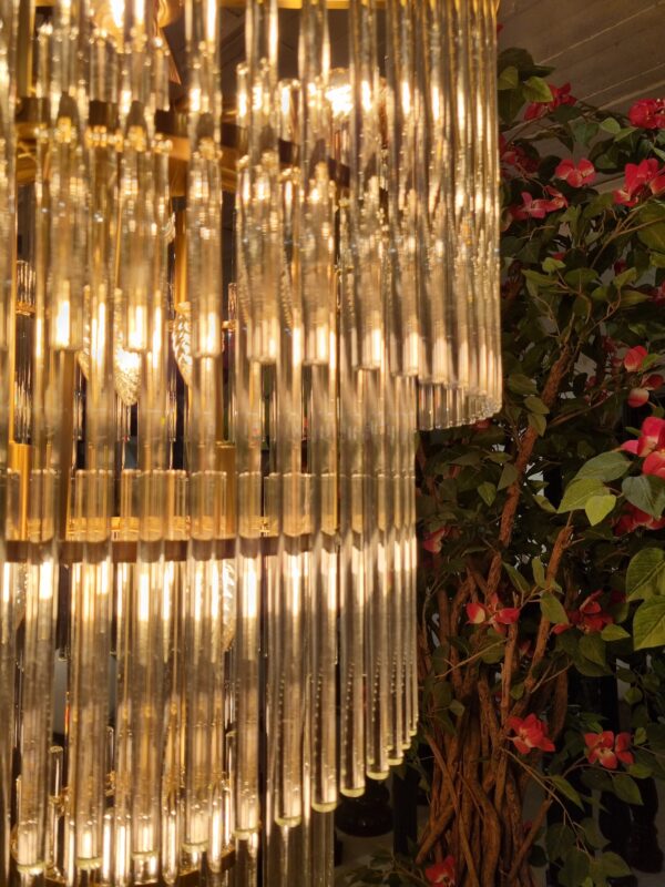 Kgs. Nytorv 4-lags krystal chandelier i messing-finish og 13 lyskilder - Image 7