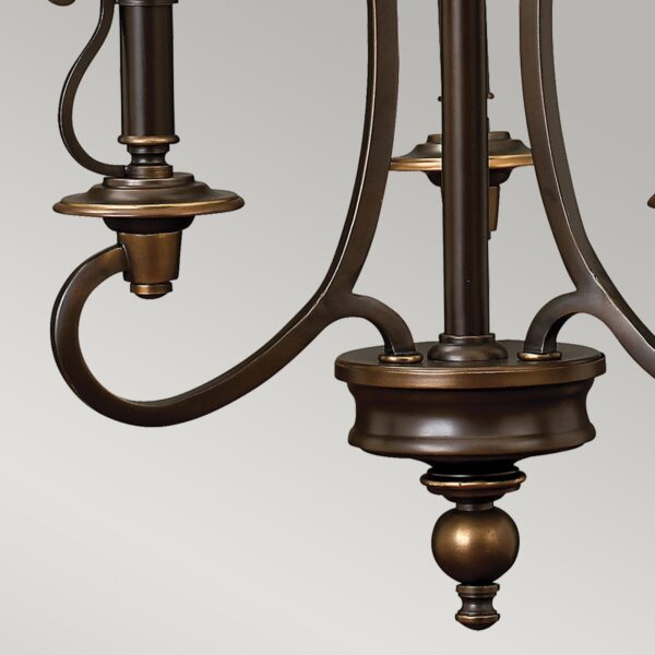 Espergærde chandelier i antik bronze-finish med organzaskærme og 3 lyskilder - Image 5