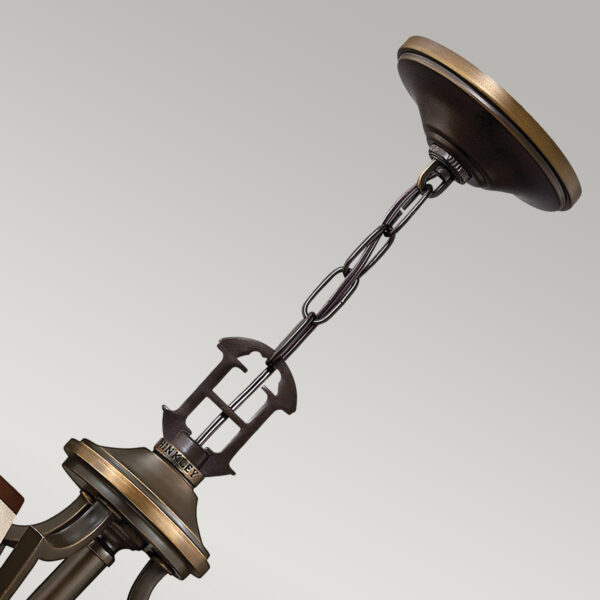 Espergærde chandelier i antik bronze-finish med organzaskærme og 6 lyskilder - Image 2
