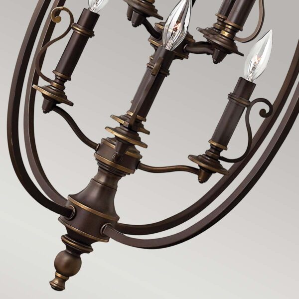 Espergærde chandelier i antik bronze-finish med 8 lyskilder - Image 5