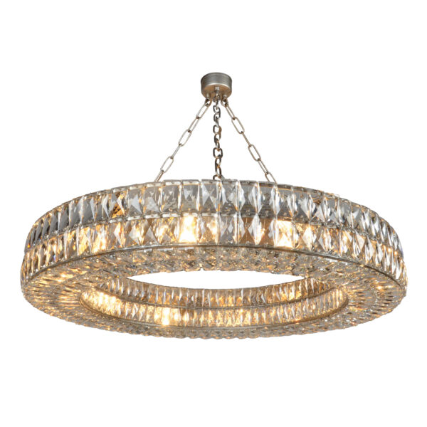 Frederiksberg L chandelier krystalcirkel med 12 lyskilder