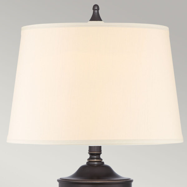 Frederiksberg bordlampe i antik bronze-finish, rillet glas og creme bomuldsskærm - Image 3