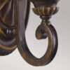 Helsingør væglampe hængende i valnødsfarvet jern-finish med riflet glas og 1 lyskilde - Image 5