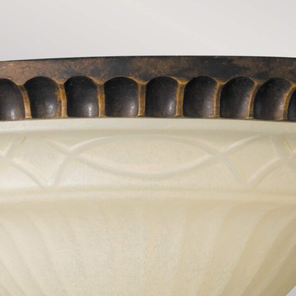 Helsingør 3 loftlampe i valnødsfarvet rustik jern-finish med riflet glas og 2 lyskilder - Image 3