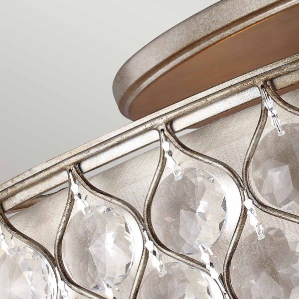 Holte bred loftlampe med krystaller i bruneret sølv-finish med 6 lyskilder - Image 4
